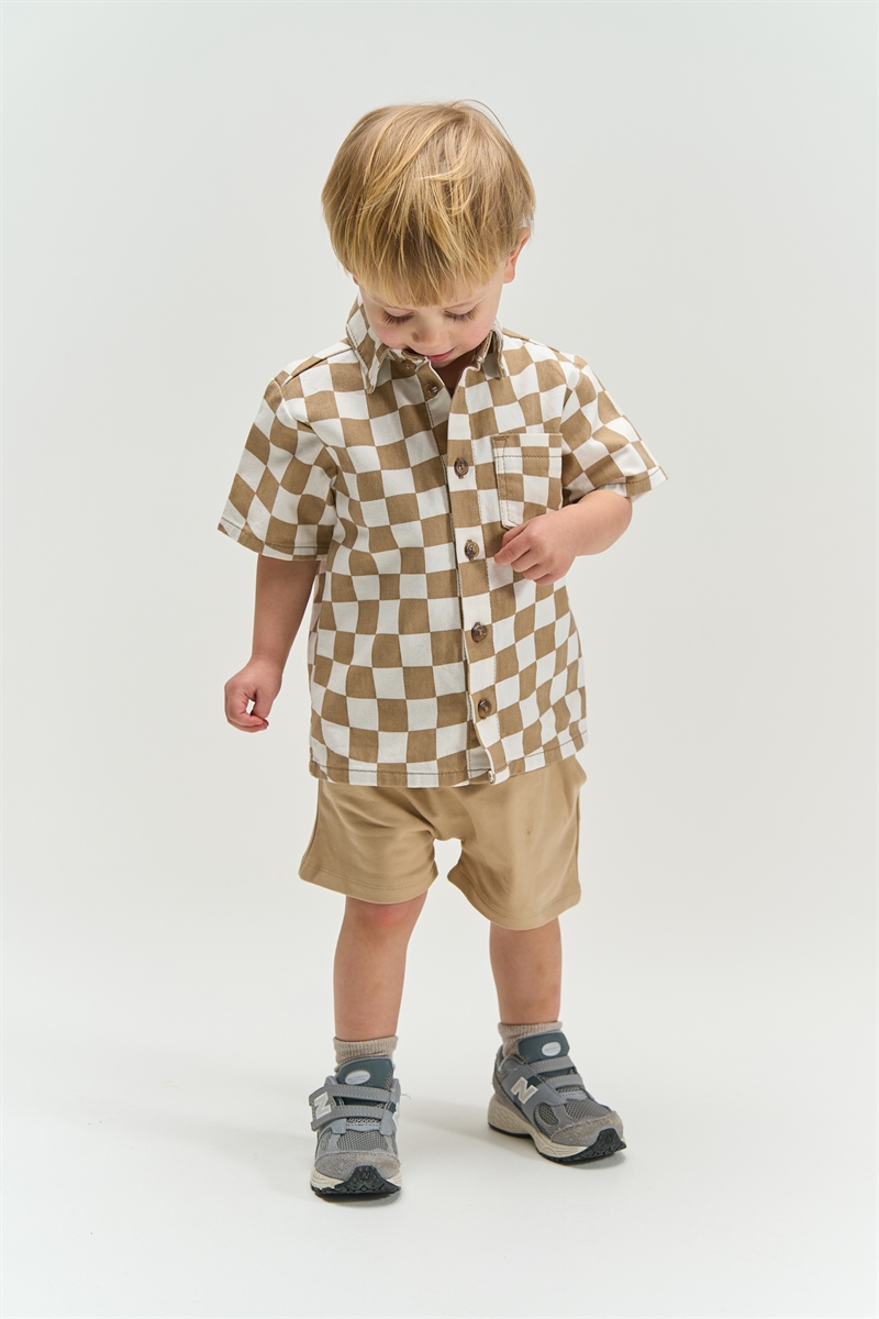 The New Siblings kortærmet skjorte tern – skjorte til børn